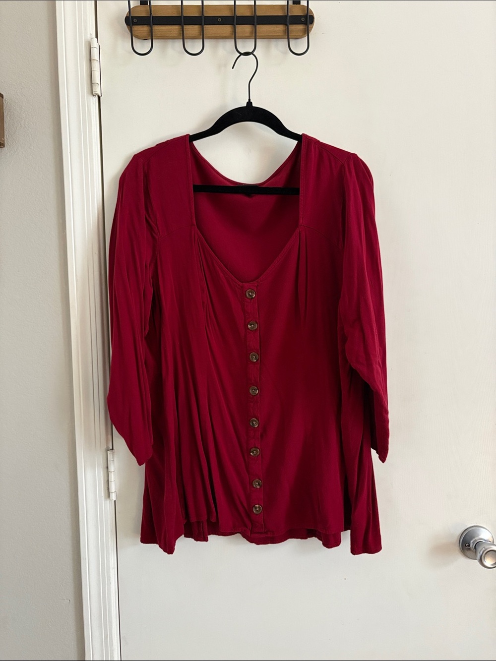Torrid Deep Red Button-Front Women's Top Size 2
